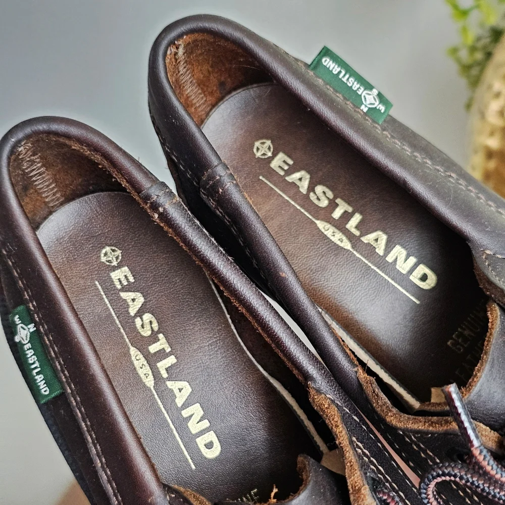 Vintage Eastland USA Genuine Leather Moc Toe Oxford Shoes Brown Men’s 9.5M